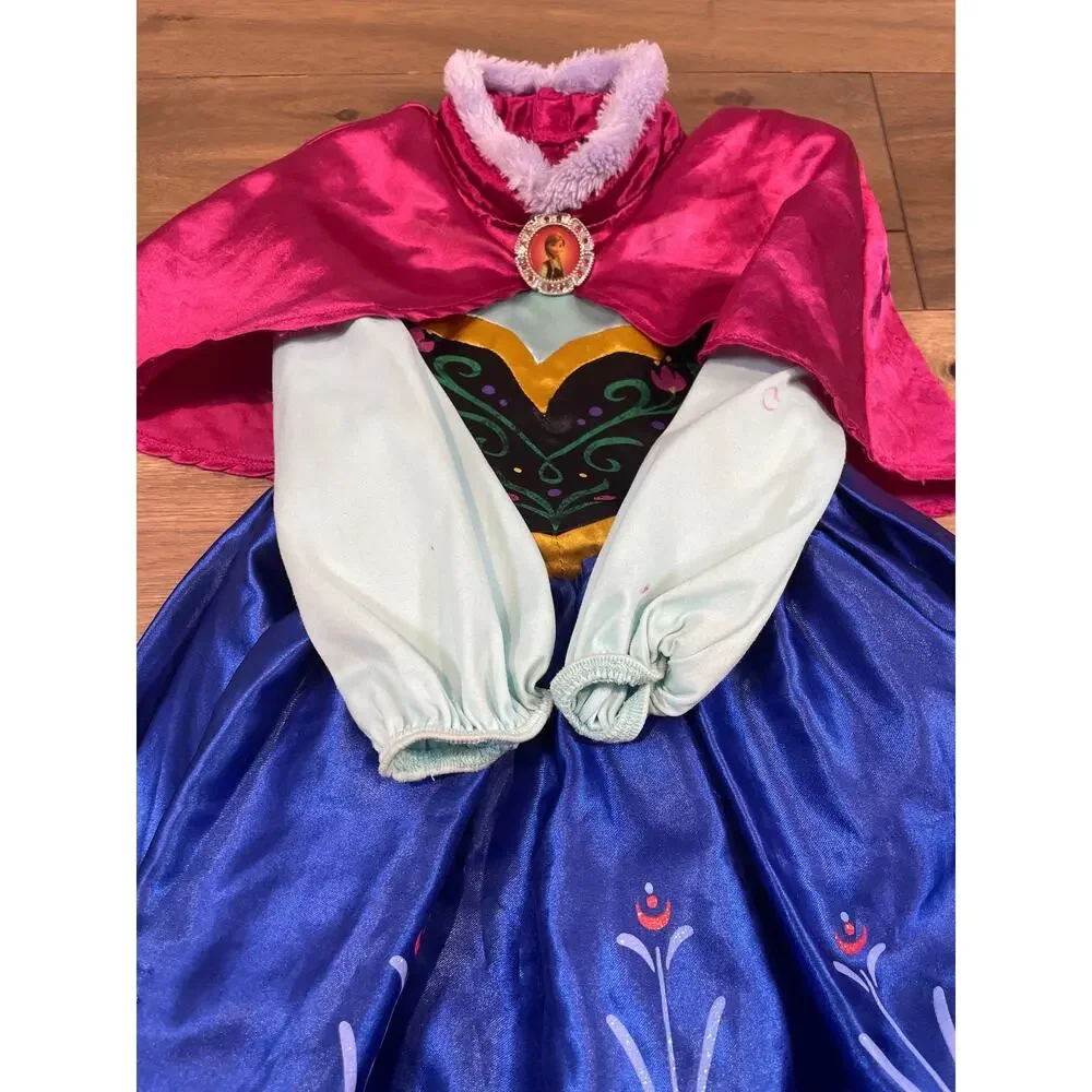 Disney Store Anna Dress Size 2 Burgundy and Blue